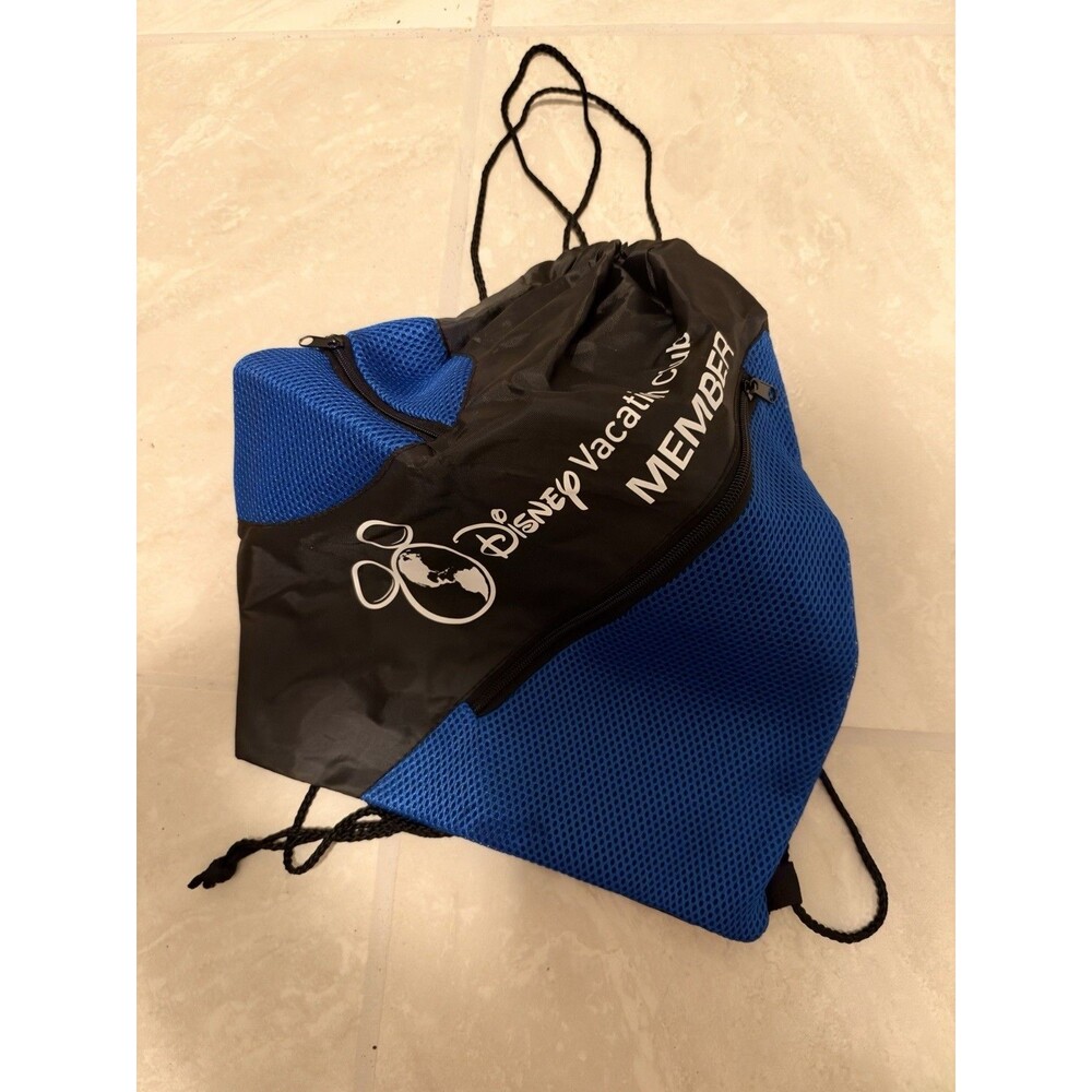 NEW DVC Disney Vacation Club Member Black and Blue Draw String Polypropylene Bag